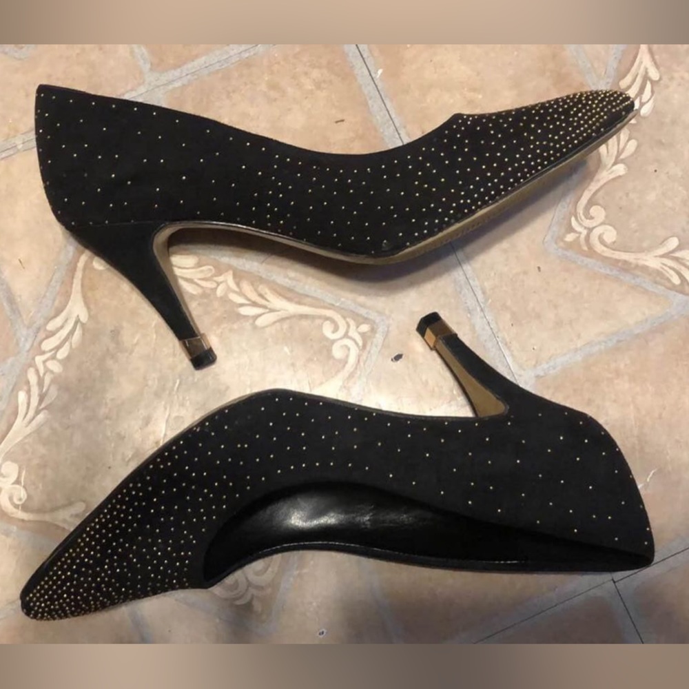 Black and gold sparkly heels